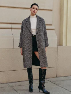 Chevron Pockets Long Coat