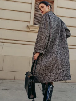 Chevron Pockets Long Coat