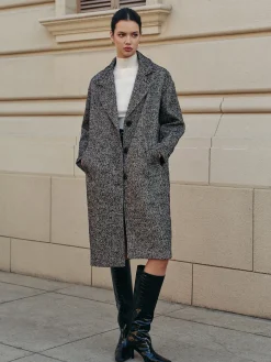 Chevron Pockets Long Coat