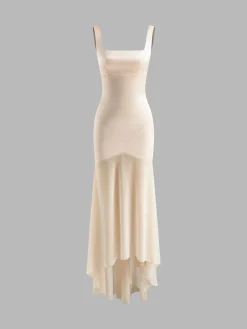 Chiffon Panel Cozy Tank Dress