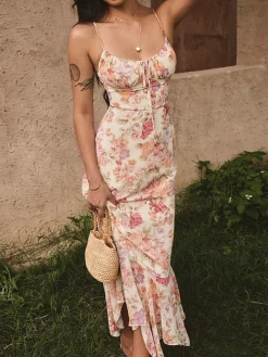 Chiffon Ruffle Cami Floral Dress