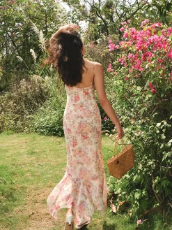 Chiffon Ruffle Cami Floral Dress
