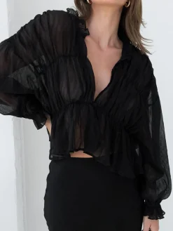 Chiffon Ruffle Detail Blouse