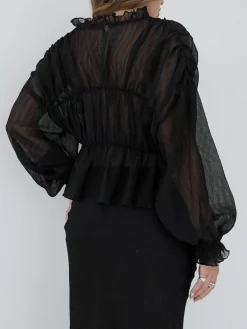 Chiffon Ruffle Detail Blouse