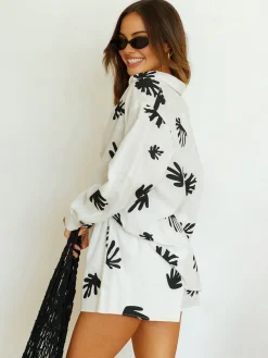 Chill Life Plant Print Shorts Set