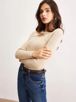 Chinese Knot Cutout Sweater