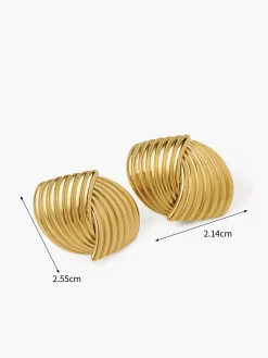 Chunky Gold Twisted Earrings
