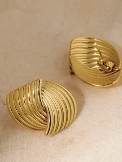 Chunky Gold Twisted Earrings