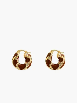 Chunky Golden Frame Hoop Earrings
