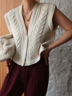 Chunky Knit V-Neck Button Cardigan