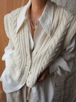 Chunky Knit V-Neck Button Cardigan