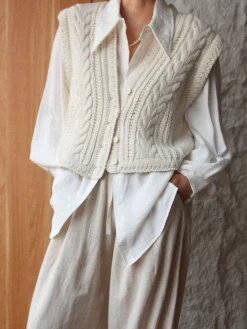 Chunky Knit V-Neck Button Cardigan