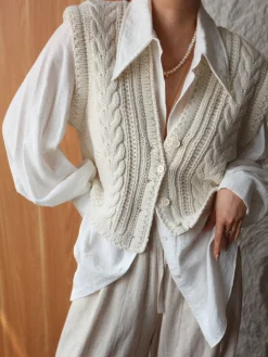 Chunky Knit V-Neck Button Cardigan