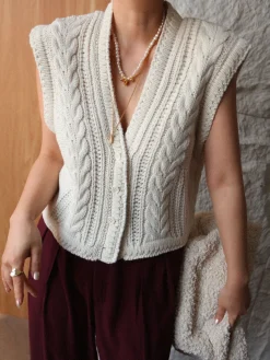 Chunky Knit V-Neck Button Cardigan