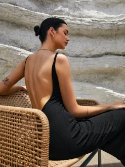 Classic Open Back Midi Dress