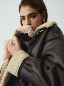 Classic Sherpa Lined Shearling Leather Flight Jacket