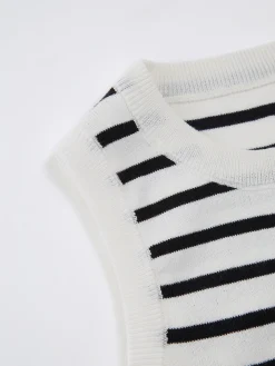 Classy Stripe Crop Tank Top