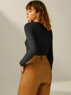Clouds Ribbed Pullover Sweater