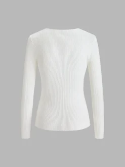 Clouds Ribbed Pullover Sweater