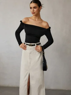 Cold Shoulder Plain T-Shirt
