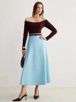 Cold-Shoulder Skinny Sweater