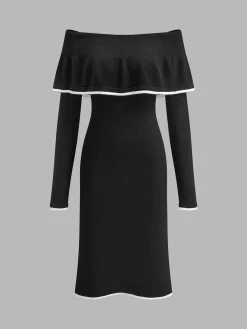 Cold-Shoulder Sweater Dress