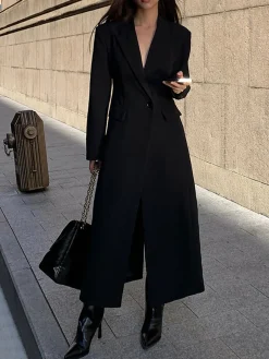 Collar Pocket Blazer Coat
