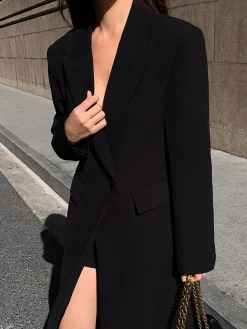 Collar Pocket Blazer Coat