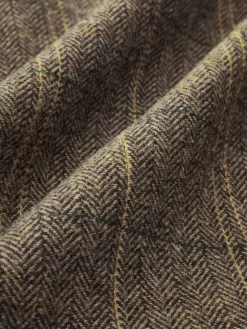 Color Block Checked Button Jacket