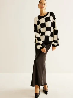 Color Block Checkerboard Sweater