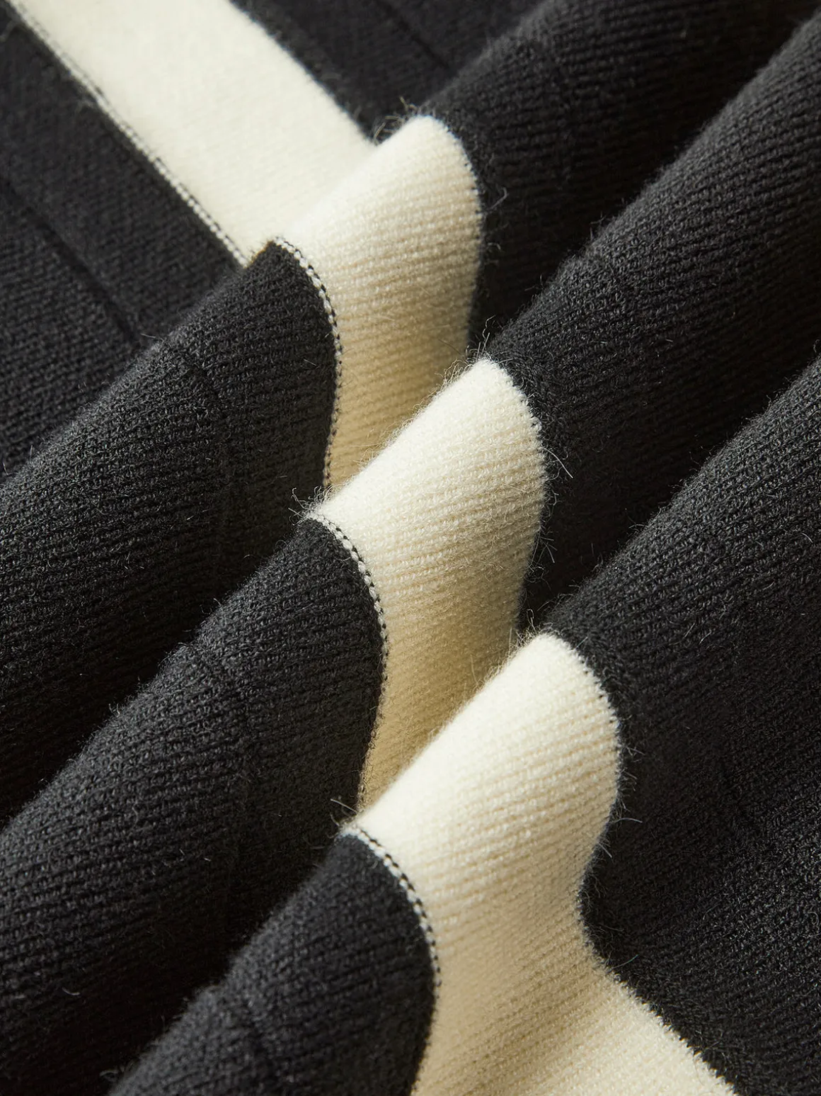 Color Block Knit Midi Skirt