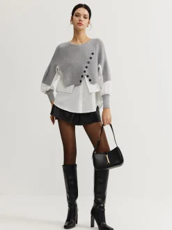 Color Block Panel Knit Top