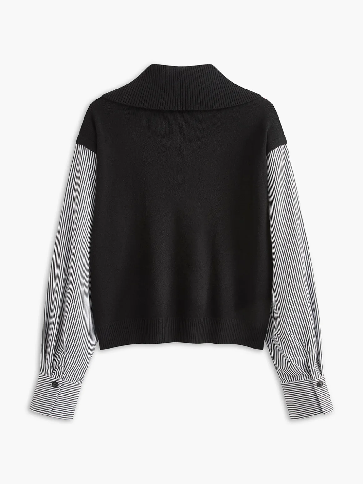 Color Block Panel Lapel Sweater