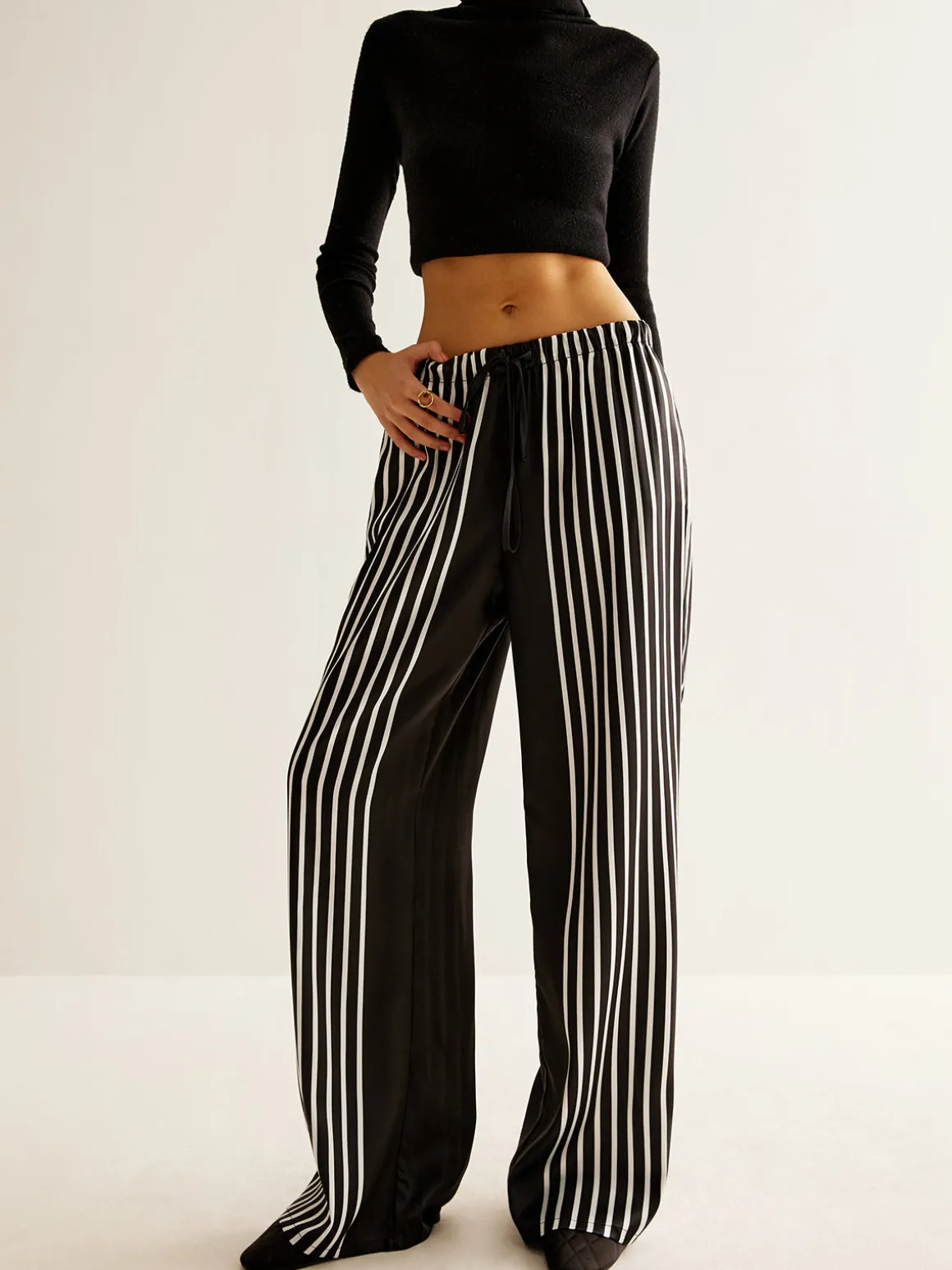 Color Block Pinstripe Lapel Pants Set