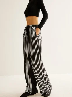 Color Block Pinstripe Lapel Pants Set