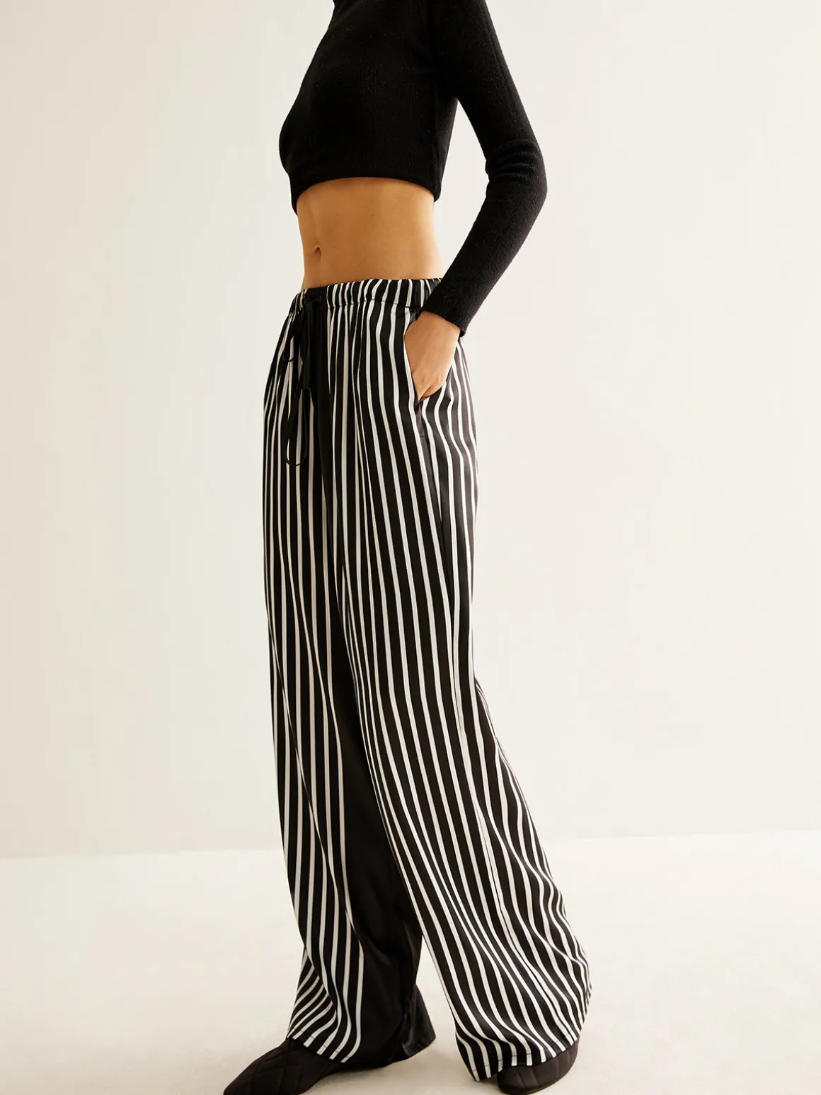 Color Block Pinstripe Lapel Pants Set