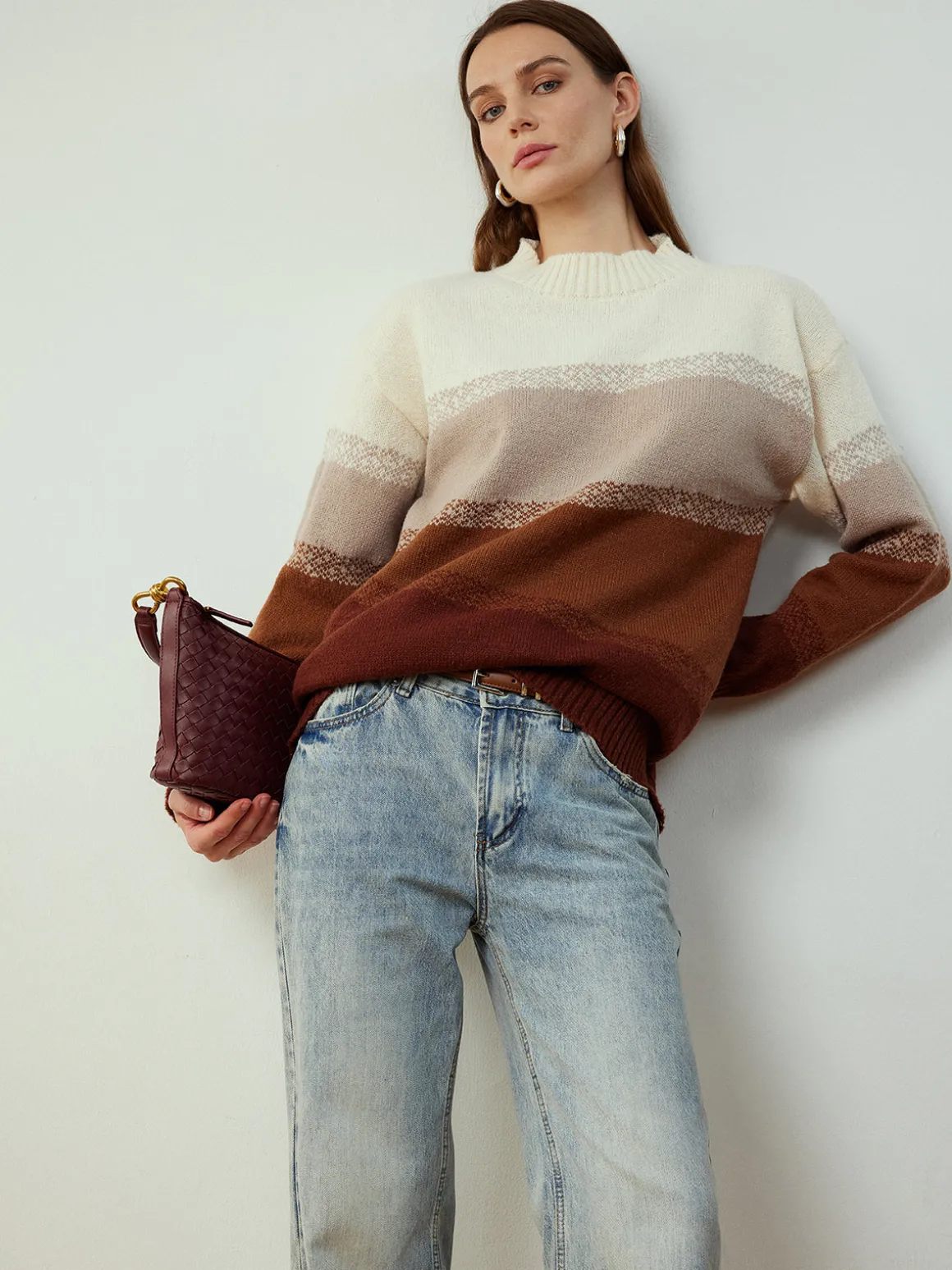 Color Block Shift Pullover Sweater