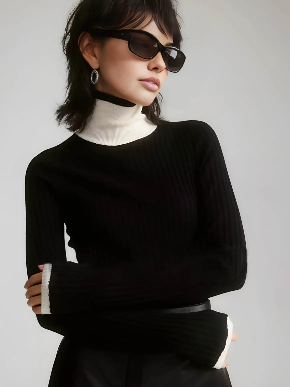 Color Block Slim Cozy Sweater