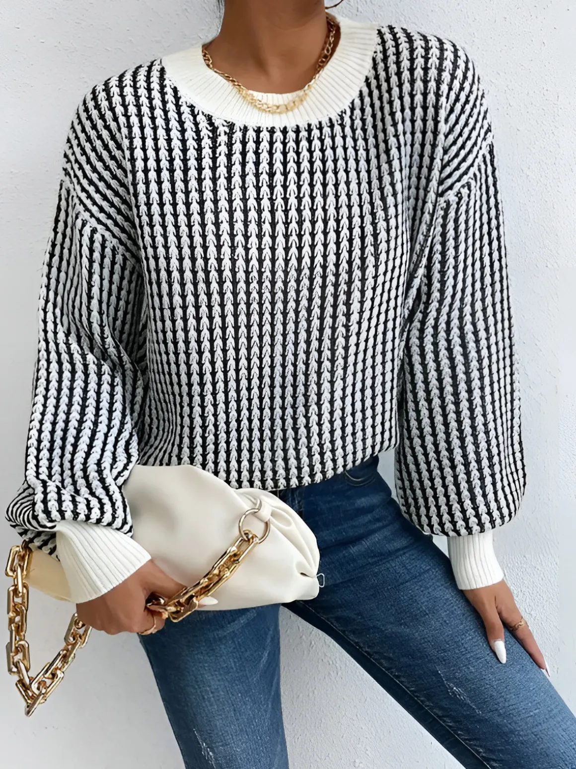 Color Block Striped Knit Top