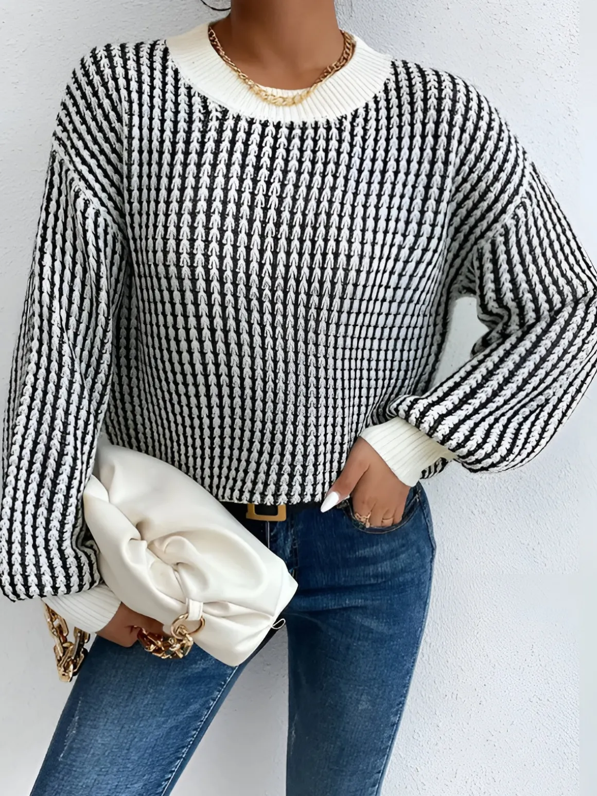 Color Block Striped Knit Top