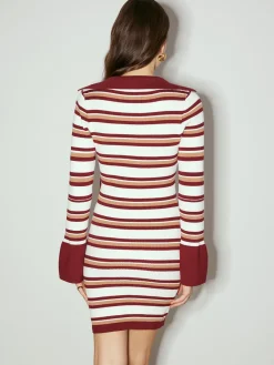 Color Block Striped Sweater Dress