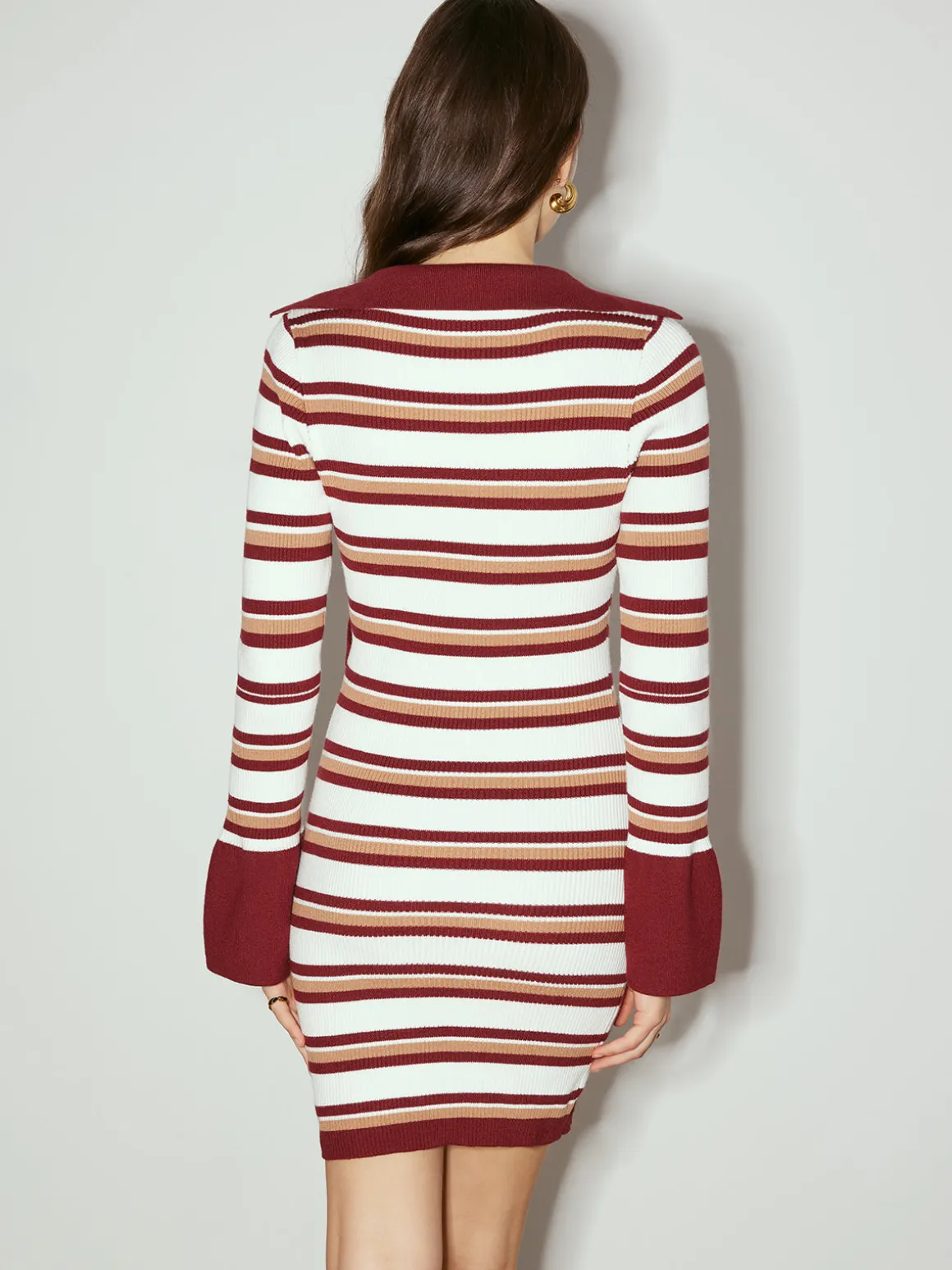 Color Block Striped Sweater Dress