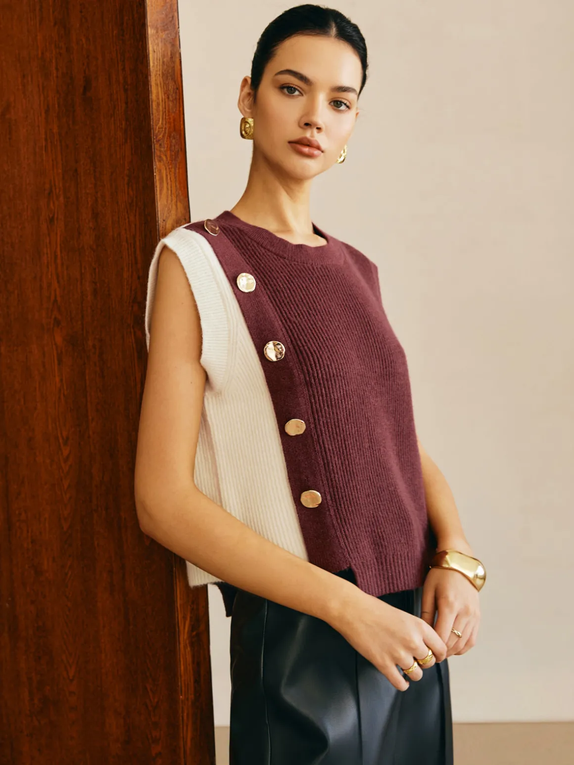 Color Block Sweater Vest