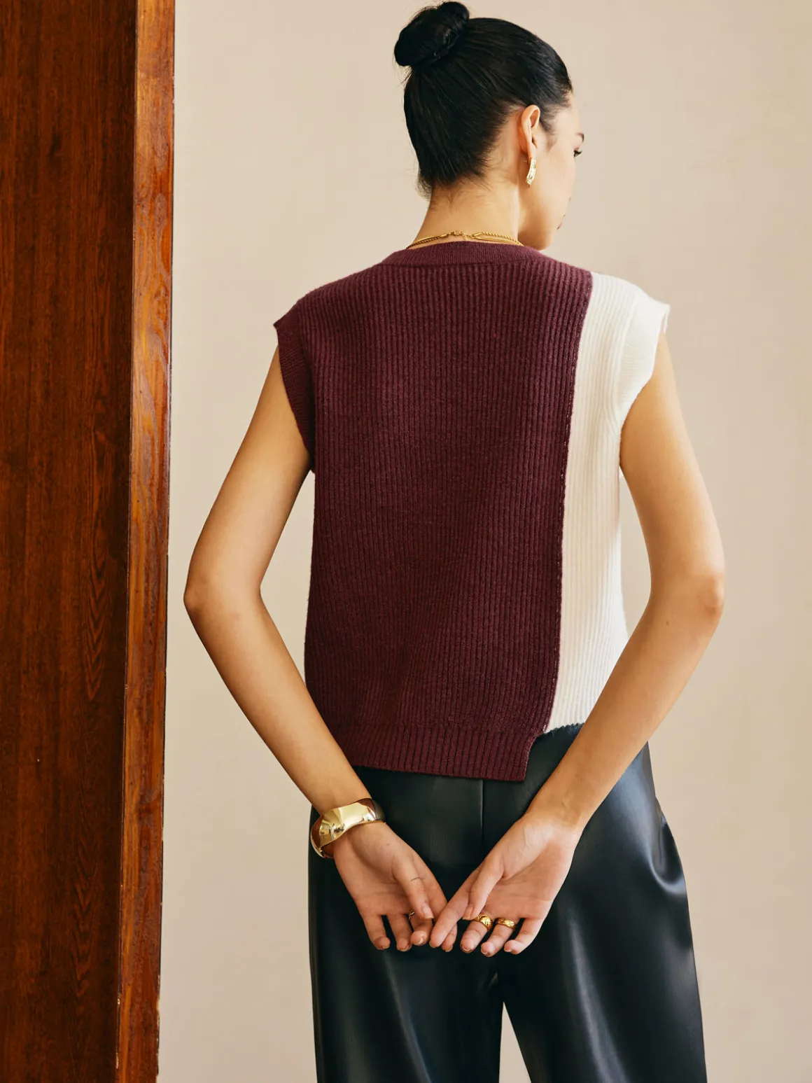 Color Block Sweater Vest