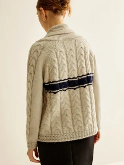Color Block Twist Zipper Knit Outerwear