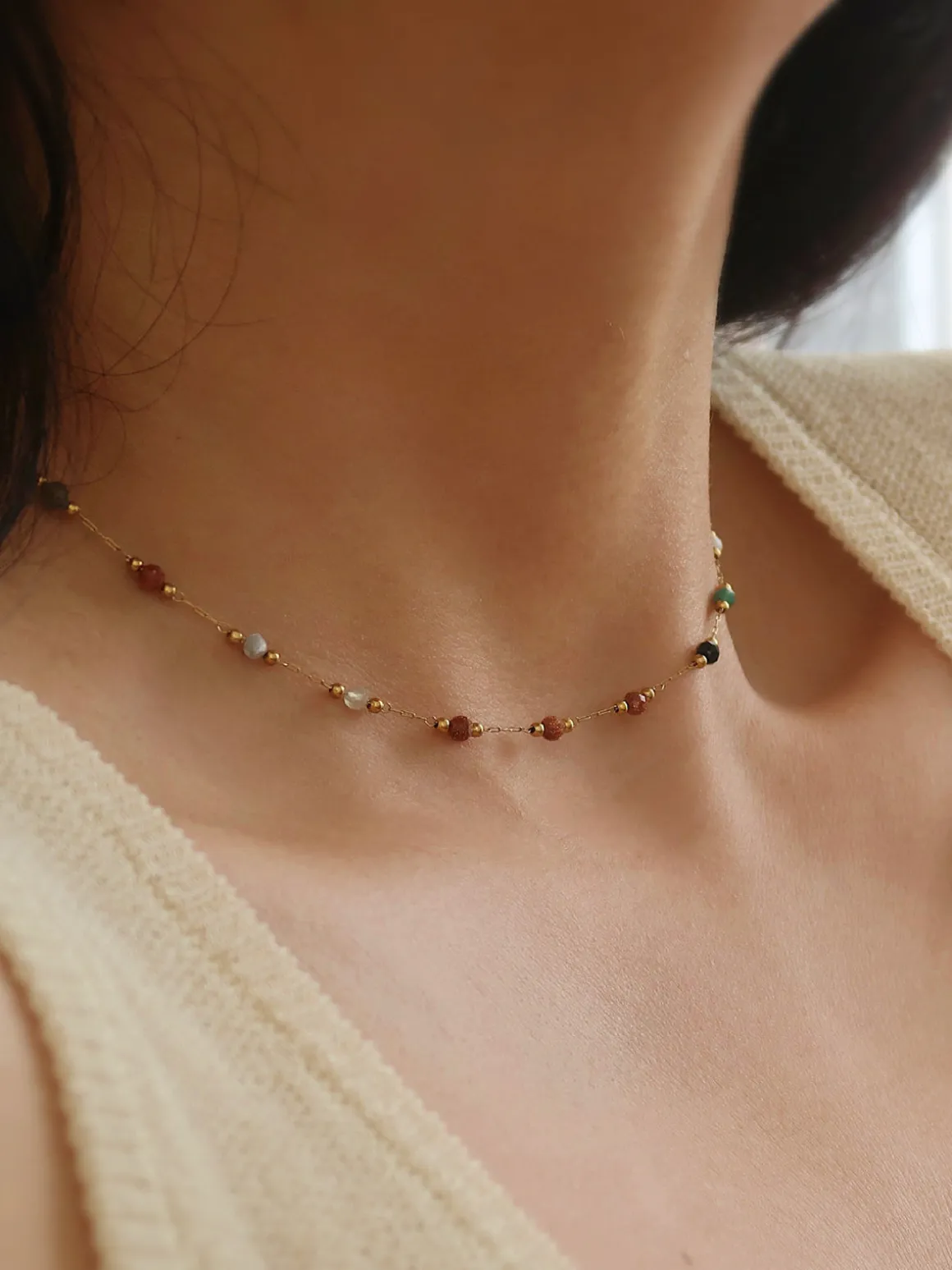 Colorful Beaded Link Necklace