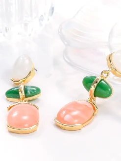 Colorful Rhinestone Pendant Earrings
