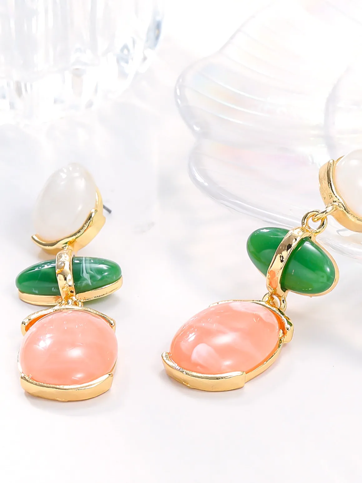 Colorful Rhinestone Pendant Earrings