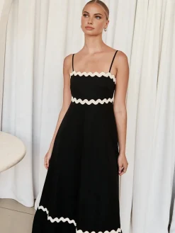Contast Trim Cami Long Dress