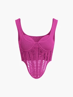 Contour Piping Crochet Crop Top